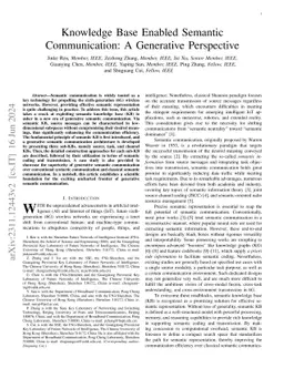 Knowledge Base Enabled Semantic Communication: A Generative Perspective