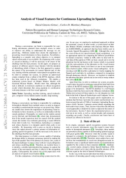 Analysis of Visual Features for Continuous Lipreading in Spanish