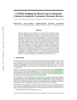 CSMeD: Bridging the Dataset Gap in Automated Citation Screening for
  Systematic Literature Reviews