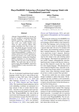 PhayaThaiBERT: Enhancing a Pretrained Thai Language Model with
  Unassimilated Loanwords