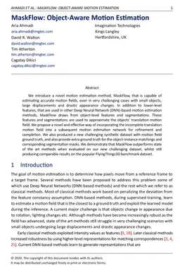 MaskFlow: Object-Aware Motion Estimation