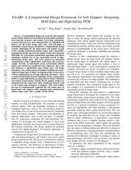 Fin-QD: A Computational Design Framework for Soft Grippers: Integrating
  MAP-Elites and High-fidelity FEM