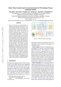 Oasis: Data Curation and Assessment System for Pretraining of Large
  Language Models