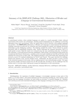 Summary of the DISPLACE Challenge 2023 - DIarization of SPeaker and
  LAnguage in Conversational Environments