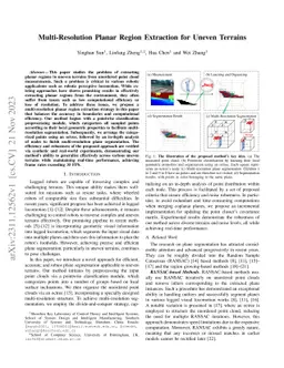 Multi-Resolution Planar Region Extraction for Uneven Terrains