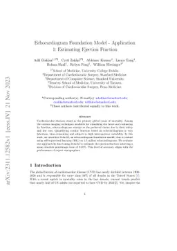 Echocardiogram Foundation Model -- Application 1: Estimating Ejection
  Fraction