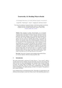 Trustworthy AI: Deciding What to Decide