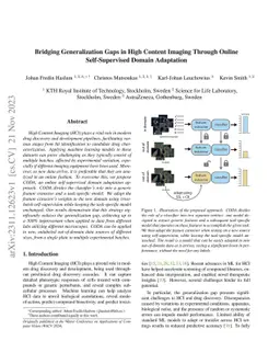 Bridging Generalization Gaps in High Content Imaging Through Online
  Self-Supervised Domain Adaptation