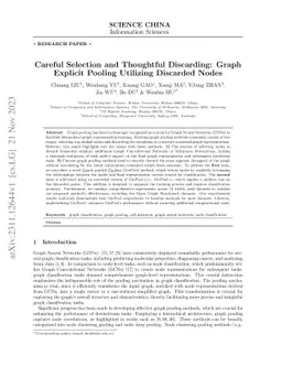 Careful Selection and Thoughtful Discarding: Graph Explicit Pooling
  Utilizing Discarded Nodes