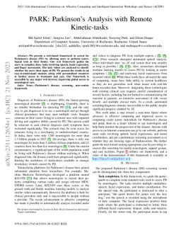 PARK: Parkinson's Analysis with Remote Kinetic-tasks