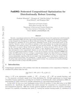 FedDRO: Federated Compositional Optimization for Distributionally Robust
  Learning