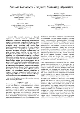 Similar Document Template Matching Algorithm