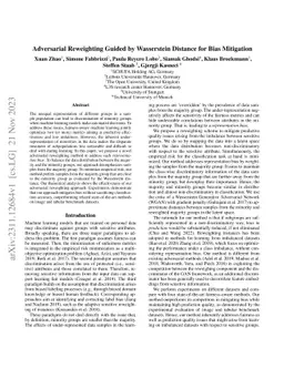 Adversarial Reweighting Guided by Wasserstein Distance for Bias
  Mitigation