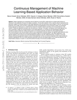 Continuous Management of Machine Learning-Based Application Behavior