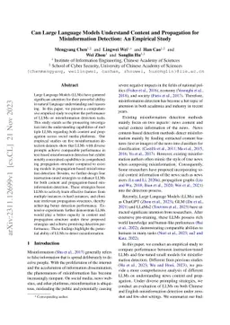 Can Large Language Models Understand Content and Propagation for
  Misinformation Detection: An Empirical Study