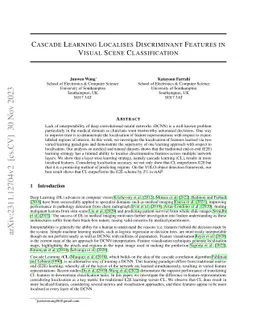 Cascade Learning Localises Discriminant Features in Visual Scene
  Classification