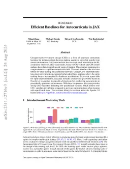 minimax: Efficient Baselines for Autocurricula in JAX