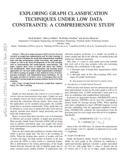 Exploring Graph Classification Techniques Under Low Data Constraints: A
  Comprehensive Study