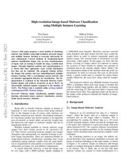 High-resolution Image-based Malware Classification using Multiple
  Instance Learning