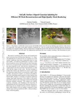 SuGaR: Surface-Aligned Gaussian Splatting for Efficient 3D Mesh
  Reconstruction and High-Quality Mesh Rendering