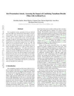 Iris Presentation Attack: Assessing the Impact of Combining Vanadium
  Dioxide Films with Artificial Eyes