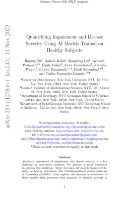 Quantifying Impairment and Disease Severity Using AI Models Trained on
  Healthy Subjects