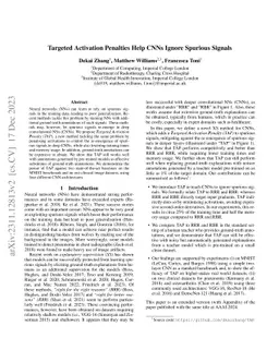 Targeted Activation Penalties Help CNNs Ignore Spurious Signals