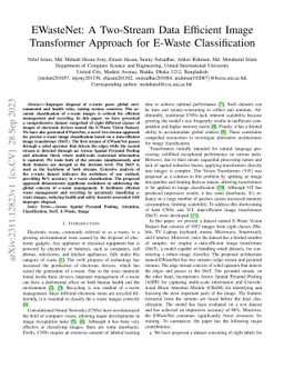 EWasteNet: A Two-Stream Data Efficient Image Transformer Approach for
  E-Waste Classification