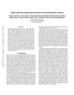 Lightweight Knowledge Representations for Automating Data Analysis