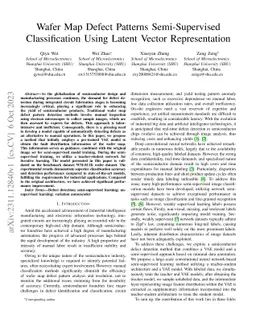 Wafer Map Defect Patterns Semi-Supervised Classification Using Latent
  Vector Representation