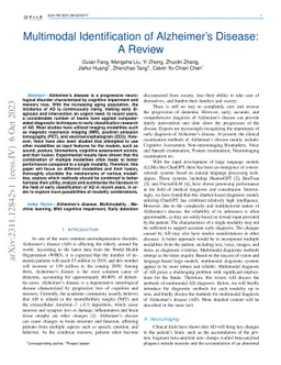 Multimodal Identification of Alzheimer's Disease: A Review