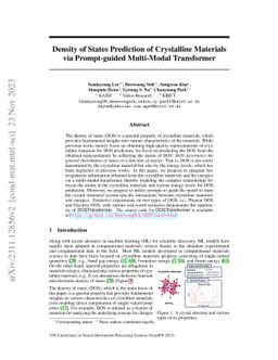 Density of States Prediction of Crystalline Materials via Prompt-guided
  Multi-Modal Transformer
