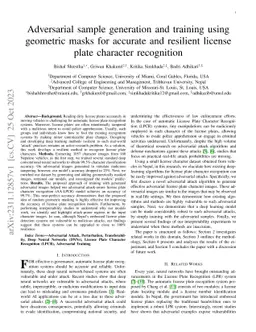 Adversarial sample generation and training using geometric masks for
  accurate and resilient license plate character recognition