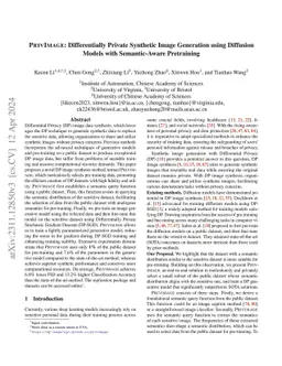 PrivImage: Differentially Private Synthetic Image Generation using
  Diffusion Models with Semantic-Aware Pretraining