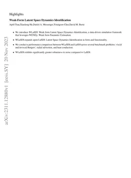 Weak-Form Latent Space Dynamics Identification