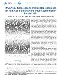 IMJENSE: Scan-specific Implicit Representation for Joint Coil
  Sensitivity and Image Estimation in Parallel MRI