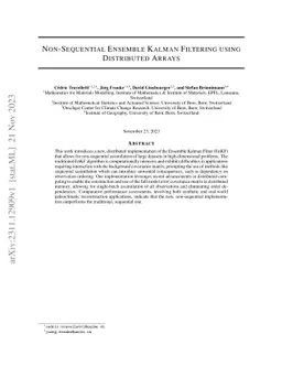 Non-Sequential Ensemble Kalman Filtering using Distributed Arrays
