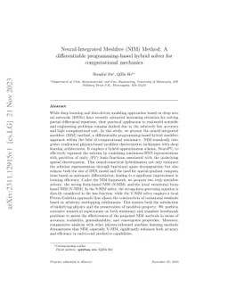 Neural-Integrated Meshfree (NIM) Method: A differentiable
  programming-based hybrid solver for computational mechanics