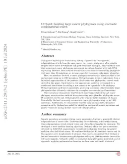 Orchard: building large cancer phylogenies using stochastic
  combinatorial search