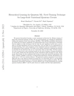 Hierarchical Learning for Quantum ML: Novel Training Technique for
  Large-Scale Variational Quantum Circuits