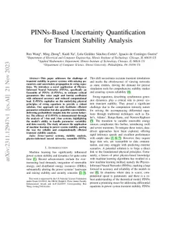 PINNs-Based Uncertainty Quantification for Transient Stability Analysis