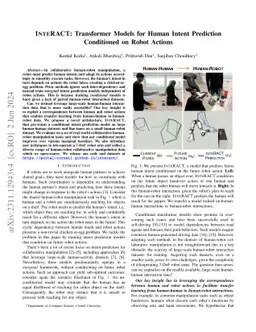 InteRACT: Transformer Models for Human Intent Prediction Conditioned on
  Robot Actions