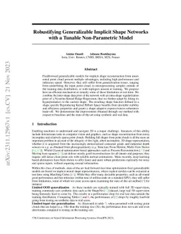 Robustifying Generalizable Implicit Shape Networks with a Tunable
  Non-Parametric Model