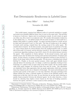 Fast Deterministic Rendezvous in Labeled Lines