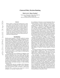 Clustered Policy Decision Ranking