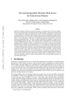 Fast and Interpretable Mortality Risk Scores for Critical Care Patients