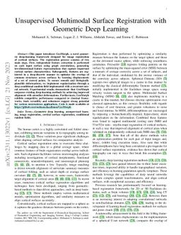 Unsupervised Multimodal Surface Registration with Geometric Deep
  Learning