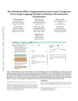 The HaLLMark Effect: Supporting Provenance and Transparent Use of Large
  Language Models in Writing with Interactive Visualization