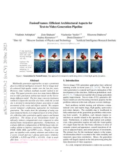 FusionFrames: Efficient Architectural Aspects for Text-to-Video
  Generation Pipeline