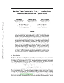 Predict-Then-Optimize by Proxy: Learning Joint Models of Prediction and
  Optimization